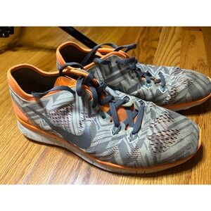 Nike Free 5.0 Athletic Running Shoes Gray Orange Geometric Womens